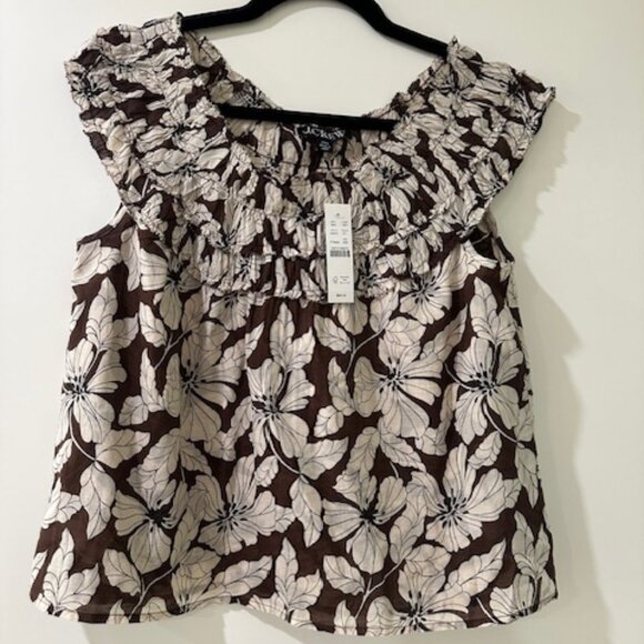 J. Crew Rosalie top in floral cotton voile Sz XXS CA618  NWT - Picture 3 of 3